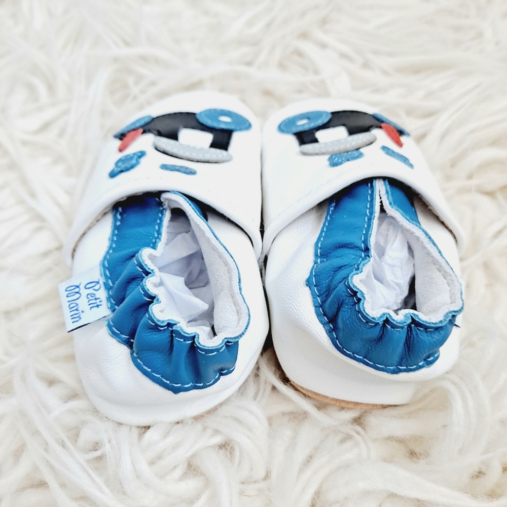 Petit Marin ChooChoo Leather Walkers - Baby Size 4/5 - Picture 5 of 7